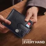 Hammonds Flycatcher RFID Protected Genuine Leather Black Wallet For Men - HF 502 BLK | Black Leather Wallet For Men