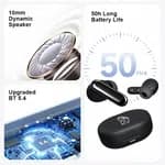 Elephu Rizz 3012 Earbuds | 50 Hours Playback| Rapid Charging|Environmental Noise Cancellation| 4 Mics| Dual Pairing| Game Mode