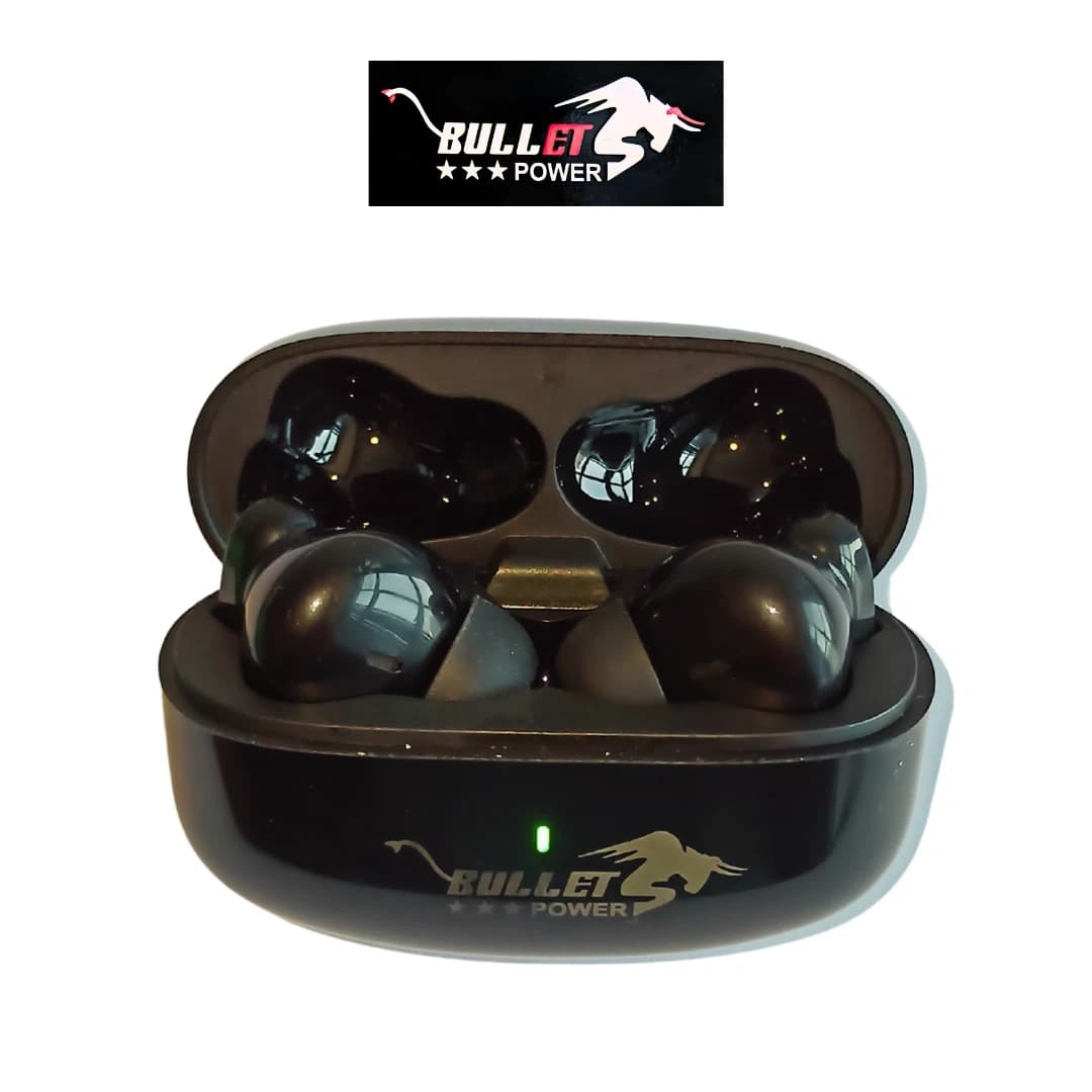 Bullet Power Pro-10 True Wireless Earbuds TWS Bluetooth Gaming Earphones with 48 Hours Backup & Noise Cancellation - Black