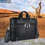Hammonds Flycatcher Genuine Leather Black 15.6 Inch Laptop Bag 152 BLK