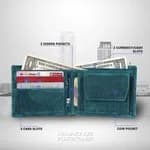 Hammonds Flycatcher Croco Blue Genuine Leather Wallet For Men