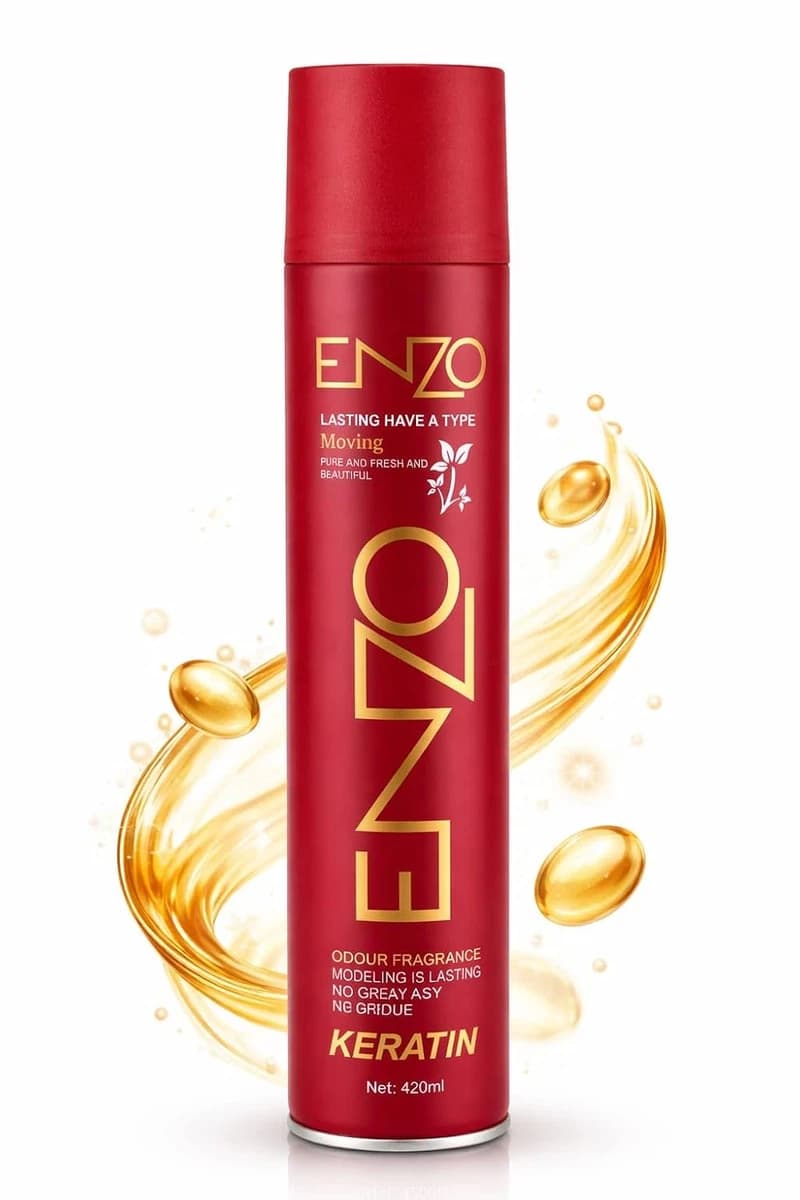 ENZO Keratin Hair Spray – Strong Hold & Long Lasting Professional Finish (420ml)