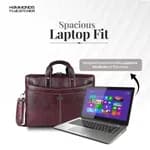 HAMMONDS FLYCATCHER Genuine Leather Office Bag for Men, 15.6 Inch Professional Brown Laptop Bag for Men, Adjustable Strap & Multi Compartments