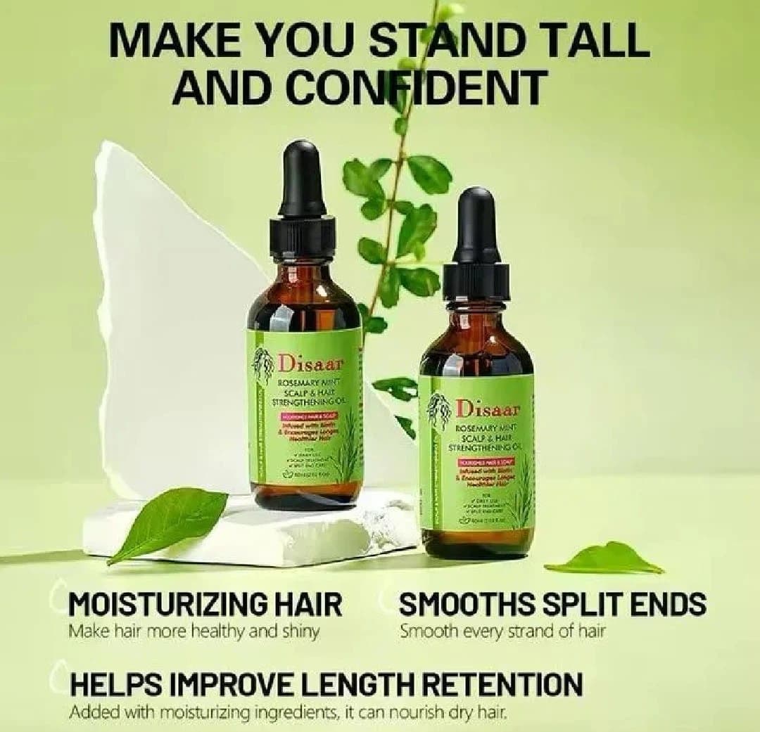 Disaar Rosemary Mint Scalp & Hair Strengthening Oil – 60ml For Hair Growth & Anti-Hair Fall