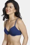 Zivame Summer Love Padded Wired 3/4th Coverage T-Shirt Bra-Blue Depth