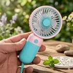 Mini Handheld Fan USB Rechargeable - Portable Cute Pocket Size Personal Cooling Fan with Wrist Strap for Travel, Office & Outdoor