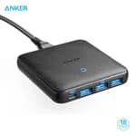 Anker 65W 4 Port PIQ 3.0 & GaN Fast Charger Adapter, PowerPort Atom III Slim Wall Charger - 45W USB C Port, Ideal for MacBook, Laptops, iPad Pro, iPhone, Galaxy, Pixel