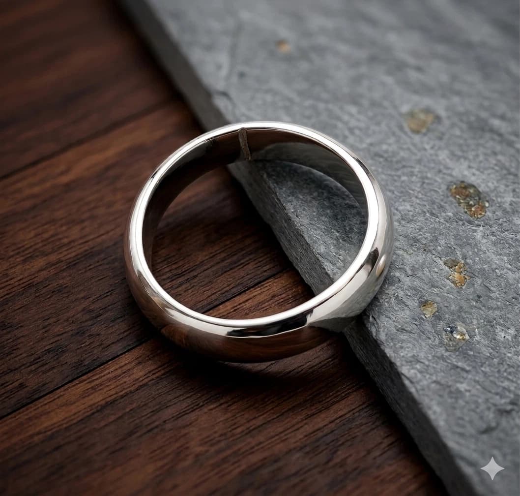 PURE SILVER PLAIN FINGER RING FOR UNISEX