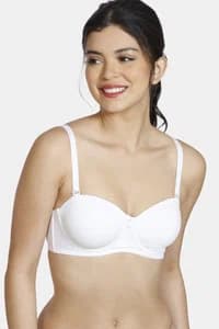 Zivame Padded Wired 3/4th Coverage Strapless Bra-Snow White