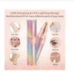 2 In 1 Electric Eyebrow Trimmer & Painless Facial Hair Remover For Women – Rainbow Glitter Finish