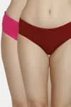 Zivame Anti-Microbial Low Rise Hipster Panty (Pack of 2) For Women - Pink Red