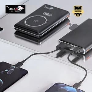 Bullet Power Bank PB-50 10000mAh Magnetic Wireless Fast Charging 22.5W Portable Charger with LED Display - Black