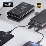 Bullet Power Bank PB-50 10000mAh Magnetic Wireless Fast Charging 22.5W Portable Charger with LED Display - Black