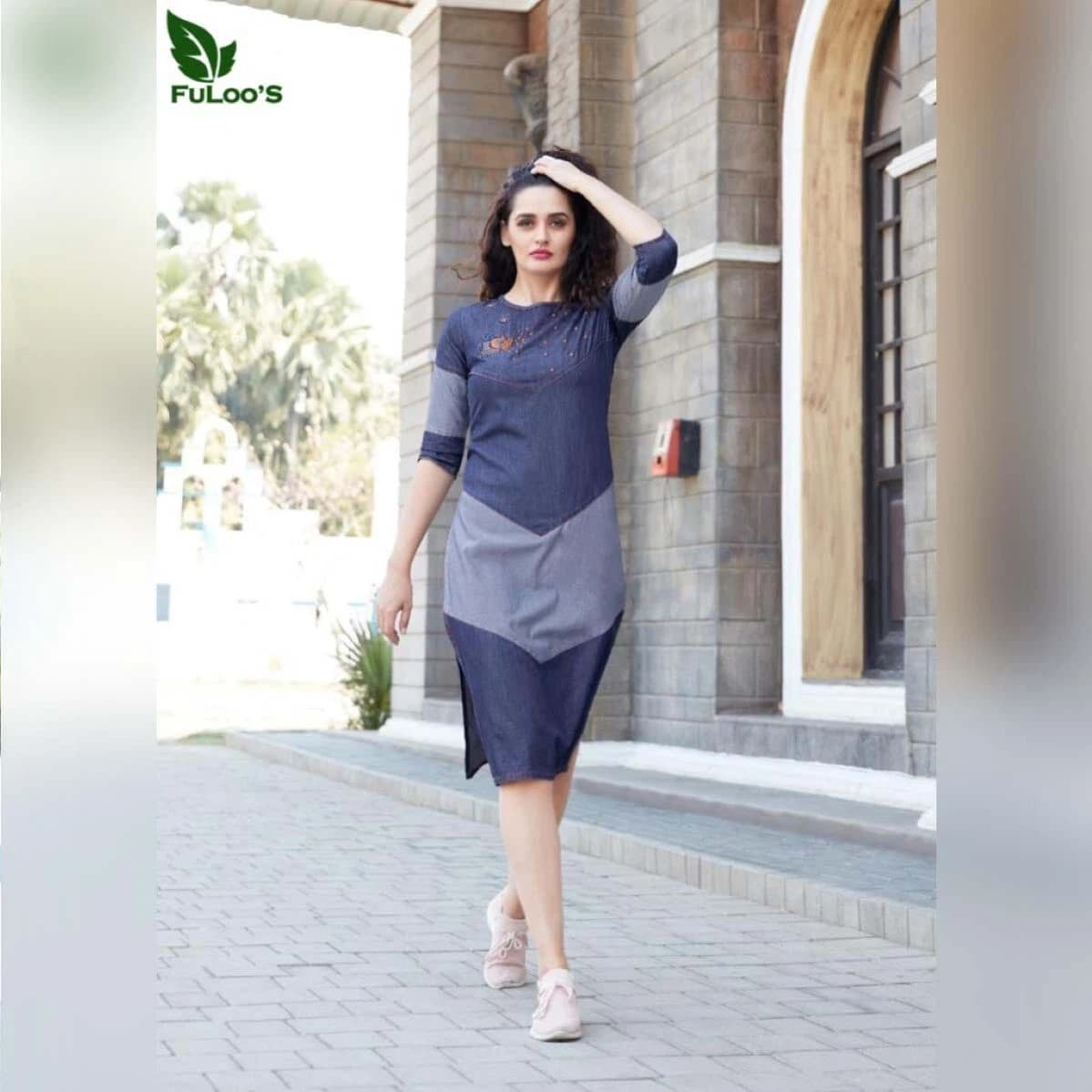 FuLoo's Slieecker Denim Western Kurti # 1021