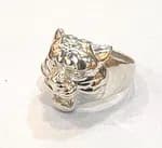 PURE SILVER TIGER DESIGN FINGER RING FOR MEN