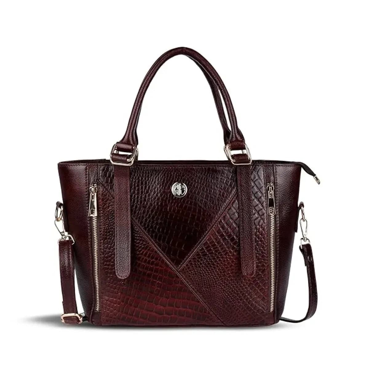 Genuine Leather Ladies Office Bag, Spacious Handbag with Adjustable Sling Strap, stylish Office Bag for Women