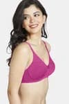 Rosaline Basics Double Layered Non Wired 3/4th Coverage Bra - Fuchsia Rose