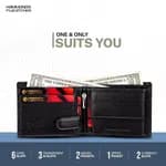 Hammonds Flycatcher RFID Protected Genuine Leather Black Wallet For Men ( HF 592 BLK)