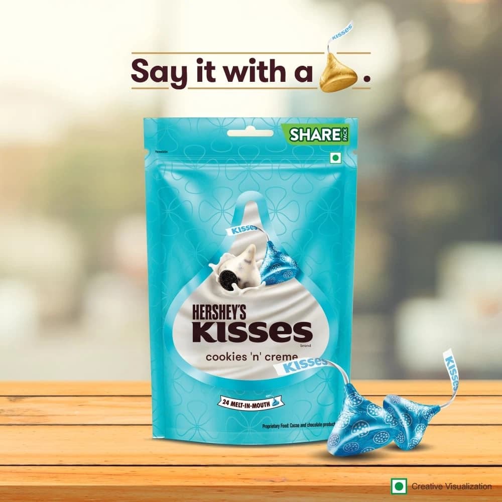 Harsheys Kisses - Cookies N Cream, 226g Pouch