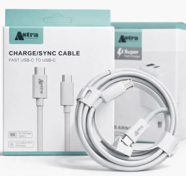 100% Original Astra CA-002 60W Type C to C Fast Cable