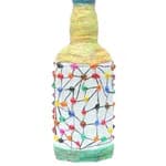 Hot Glue Bubble Hand Print Handmade Craft Bottle For Decoration