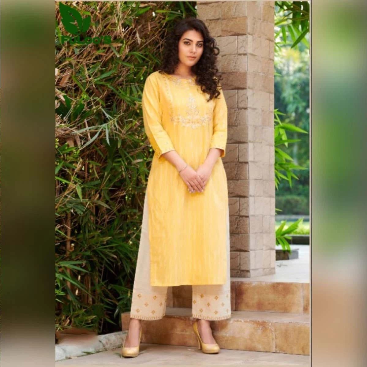 FuLoo's Skylark Pure Cotton Designer Embroidered Kurti for Women#06