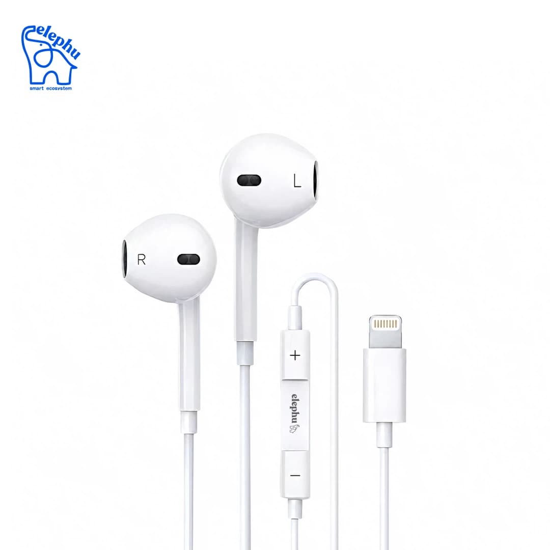 Elephu TuneZ 1010 Earphones| Type Lightning/Iphone | 3 button controller with MIC| Hi-Res audio| Deep Bass| Stereo sound