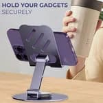 Metal Aluminum Alloy Rotary Phone Holder Folding Desktop Portable Tablet Bracket