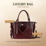 Genuine Leather Ladies Office Bag, Spacious Handbag with Adjustable Sling Strap, stylish Office Bag for Women