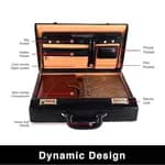HAMMONDS FLYCATCHER Expandable Genuine Leather Briefcase for Men, Travel Office Bag with Dual Combination Lock Protection, Hand Bag for Men, Spacious