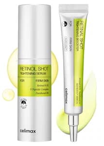 Celimax Vita A Retinal Shot Tightening Booster (15ml) & Retinol Shot Serum (30ml) - High-Strength Anti-Aging & Pore Minimizing Duo