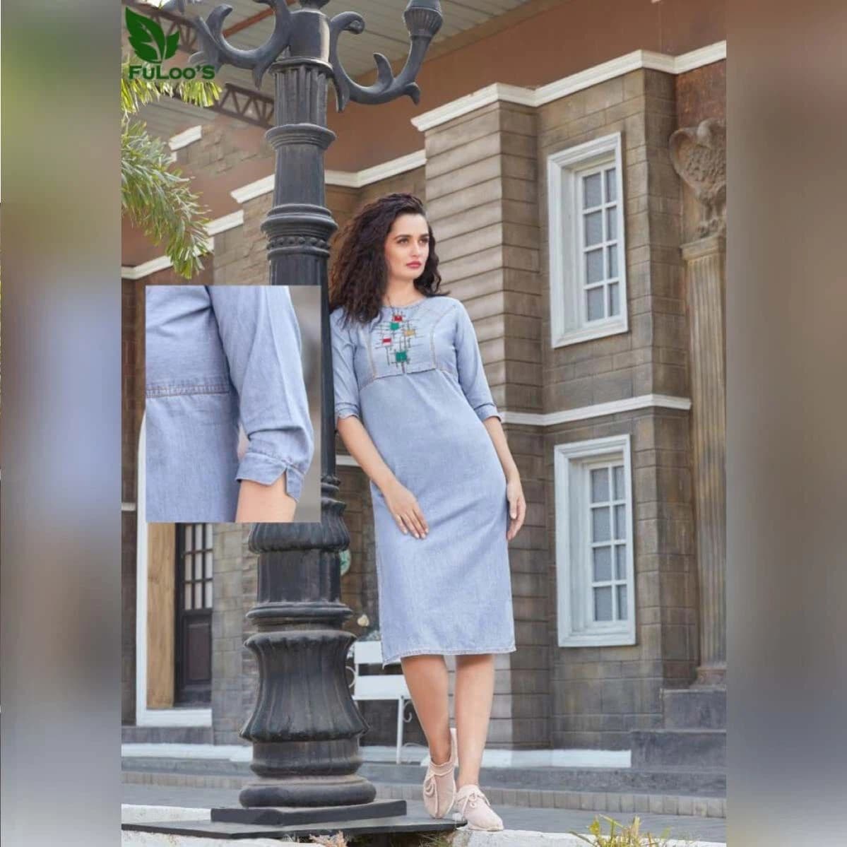 FuLoo's Slieecker Denim Western Kurti # 1024