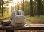Eco-Friendly Hemp Laptop Bag fits up to 12-inch iPad/Tablet - Multi-Pocket Vintage Organizer Backpack with Adjustable Straps