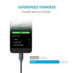 Anker Powerline USB-C to USB 3.0 Cable (A8163H11) (3ft,Black)