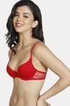 Zivame Beautiful Basics Padded Wired 3/4th Coverage Bra-High Risk Red