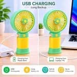 Cute Korean Design Mini Portable Fan with Lithium Rechargeable Battery