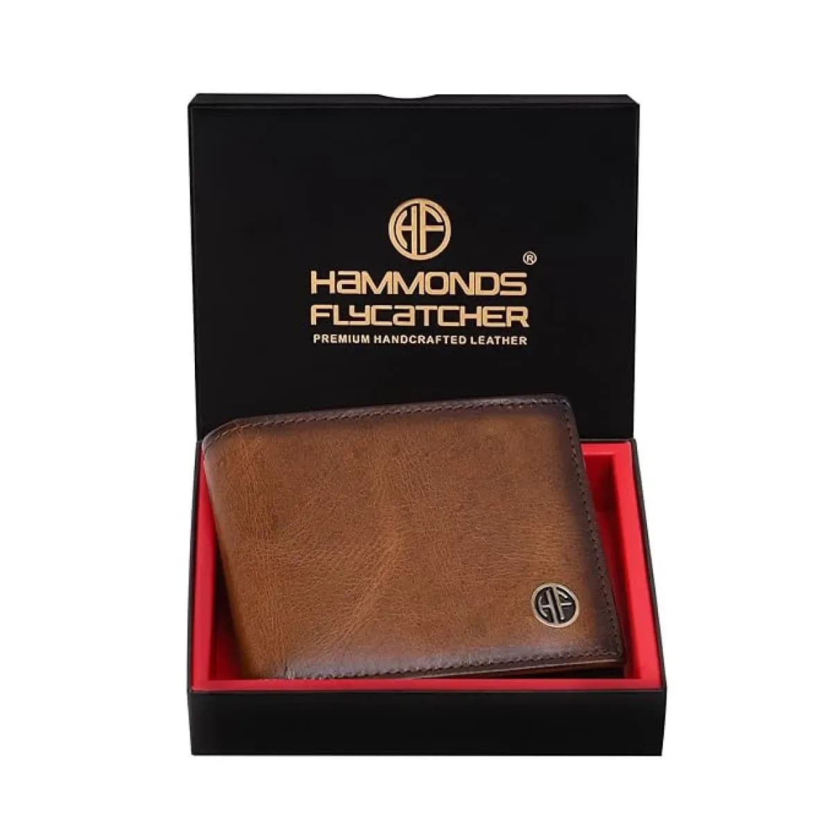 HAMMONDS FLYCATCHER RFID Protected Bi-Fold Wallet for Men Leather Original, Mens Wallet, Leather Wallets for Men, Premium Classic Purse with 3 Card Slots, Coin Pocket, Gift for Mens - Crunch Tan
