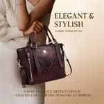 Genuine Leather Ladies Office Bag, Spacious Handbag with Adjustable Sling Strap, stylish Office Bag for Women