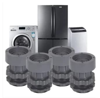 4 Pcs Height Adjustable Anti Vibration Pads (Min-4 inch-6.5 inch Max) - Dryer Shock & Noise Cancelling Pads, for Washing Machine, Refrigerators/Fridge, Furniture Base, Dishwashers Stand