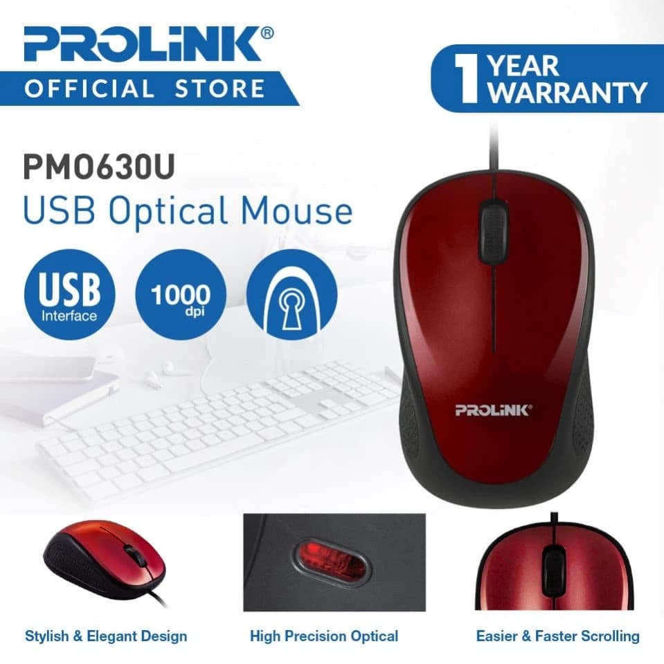 Prolink USB Optical Mouse - PMO630U