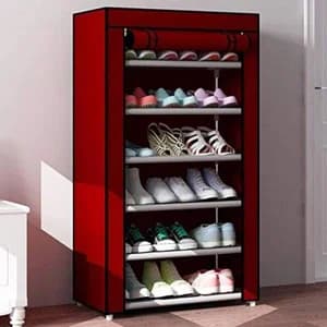 Shoe Cabinet 6 Layer Shoe Rack Organiser(With Cloth) - Multi-Layered Easy To Install And Portable Shoe Rack With Cover