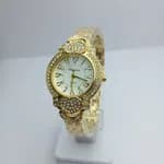 Golden Colour New Model Fashionable  Round Dial Stainless Steel Waterproof Watch For Women