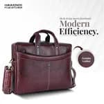 HAMMONDS FLYCATCHER Genuine Leather Office Bag for Men, 15.6 Inch Professional Brown Laptop Bag for Men, Adjustable Strap & Multi Compartments
