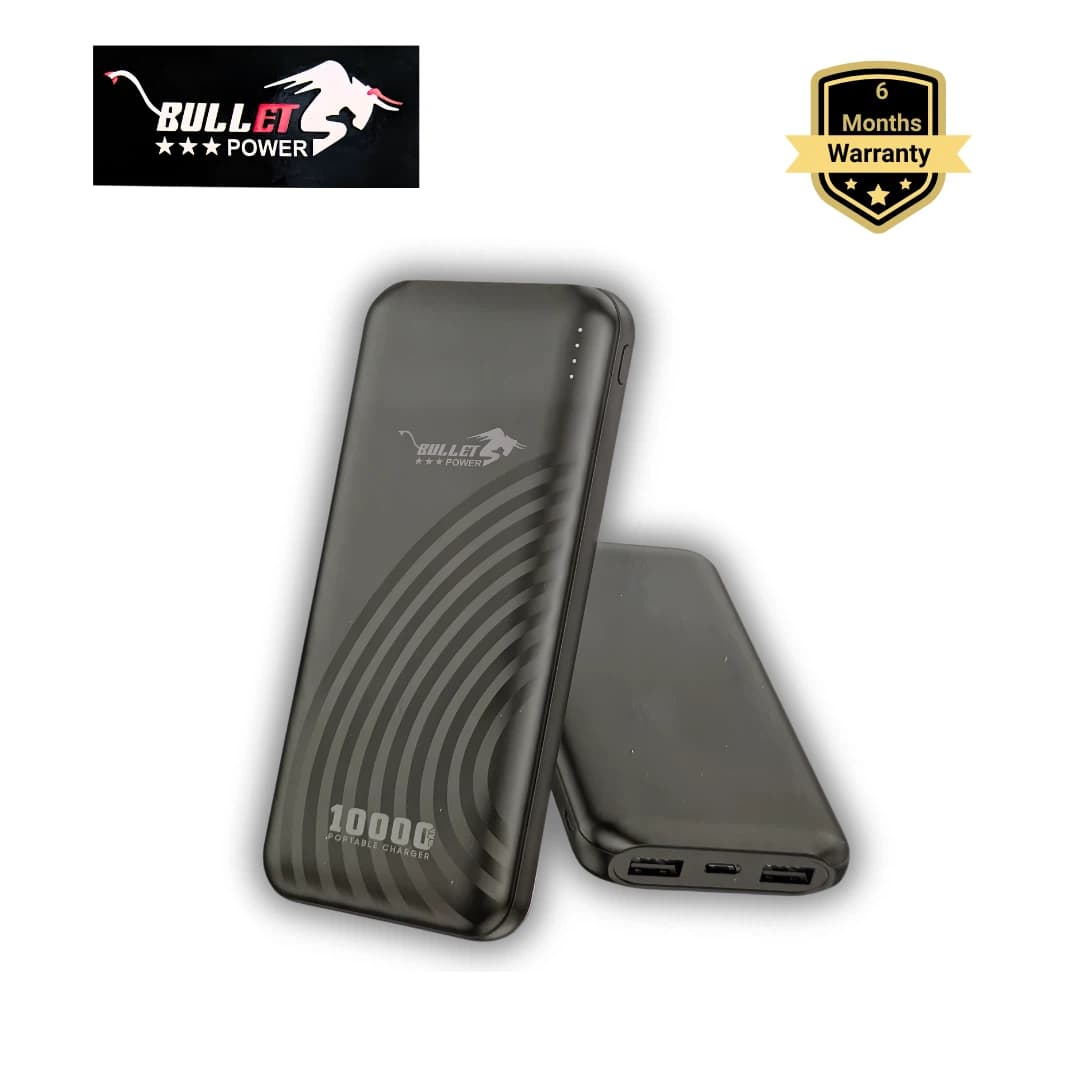 Bullet Power PB-10 10000mAh Power Bank with 3-Port Fast Charging