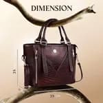 Genuine Leather Ladies Office Bag, Spacious Handbag with Adjustable Sling Strap, stylish Office Bag for Women
