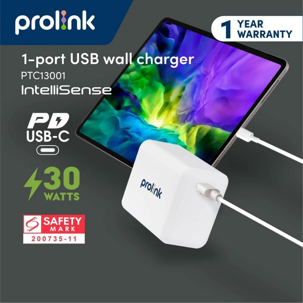 Prolink 1-Port USB PD Wall Charger 30W - PTC13001