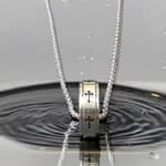 Hip-Hop Trendy Brand Cross Ring Necklace Men\'s Trendy Simple All-Match Titanium Steel Pendant
