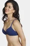 Zivame Summer Love Push Up Wired Medium Coverage T-Shirt Bra-Blue Depth
