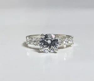 PURE SILVER ZERCON DIAMOND RING FOR WOMEN