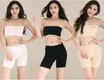 Seamless Smooth Slip Shorts Anti Chafing Safety Pants for Under Dress High Waist Underwear Boxers Skin & Black For Girls